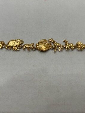 Gold Animal Charm Bracelet with Ark Motif - Women Jewelry